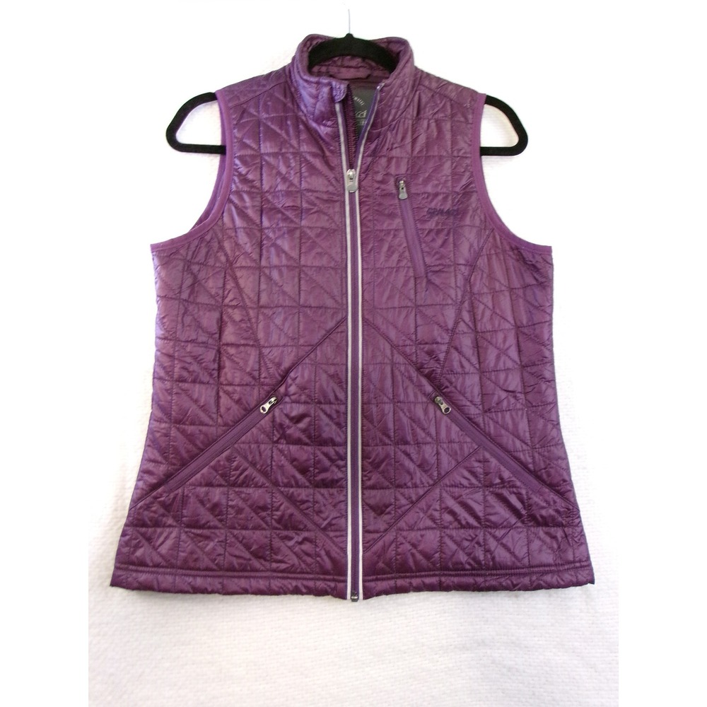 Gramicci Womens Primaloft Quilted Insulated Vest Purple Full Zip Size M